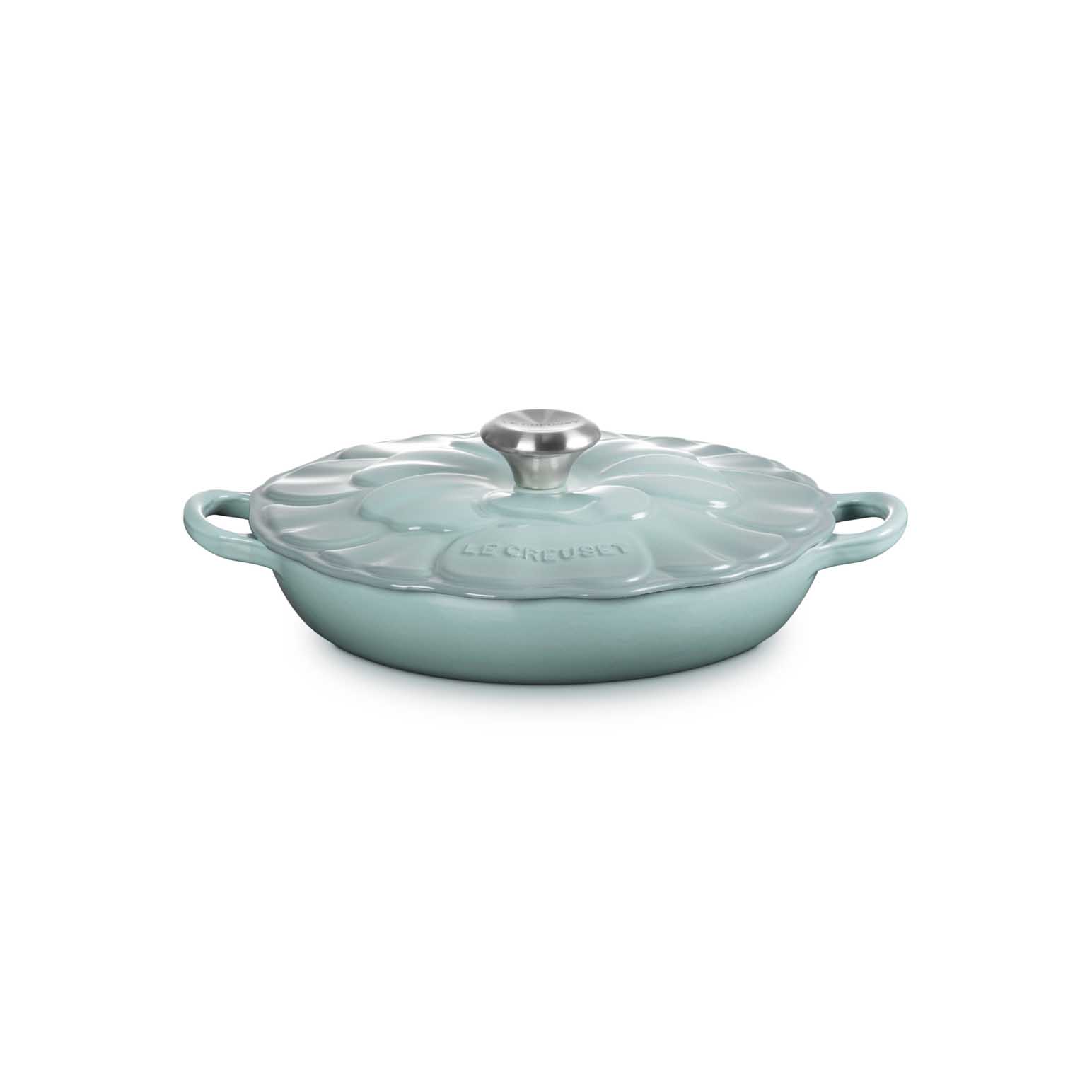 Le Creuset Signature Petal Shallow Casserole 26cm - Sea Salt
